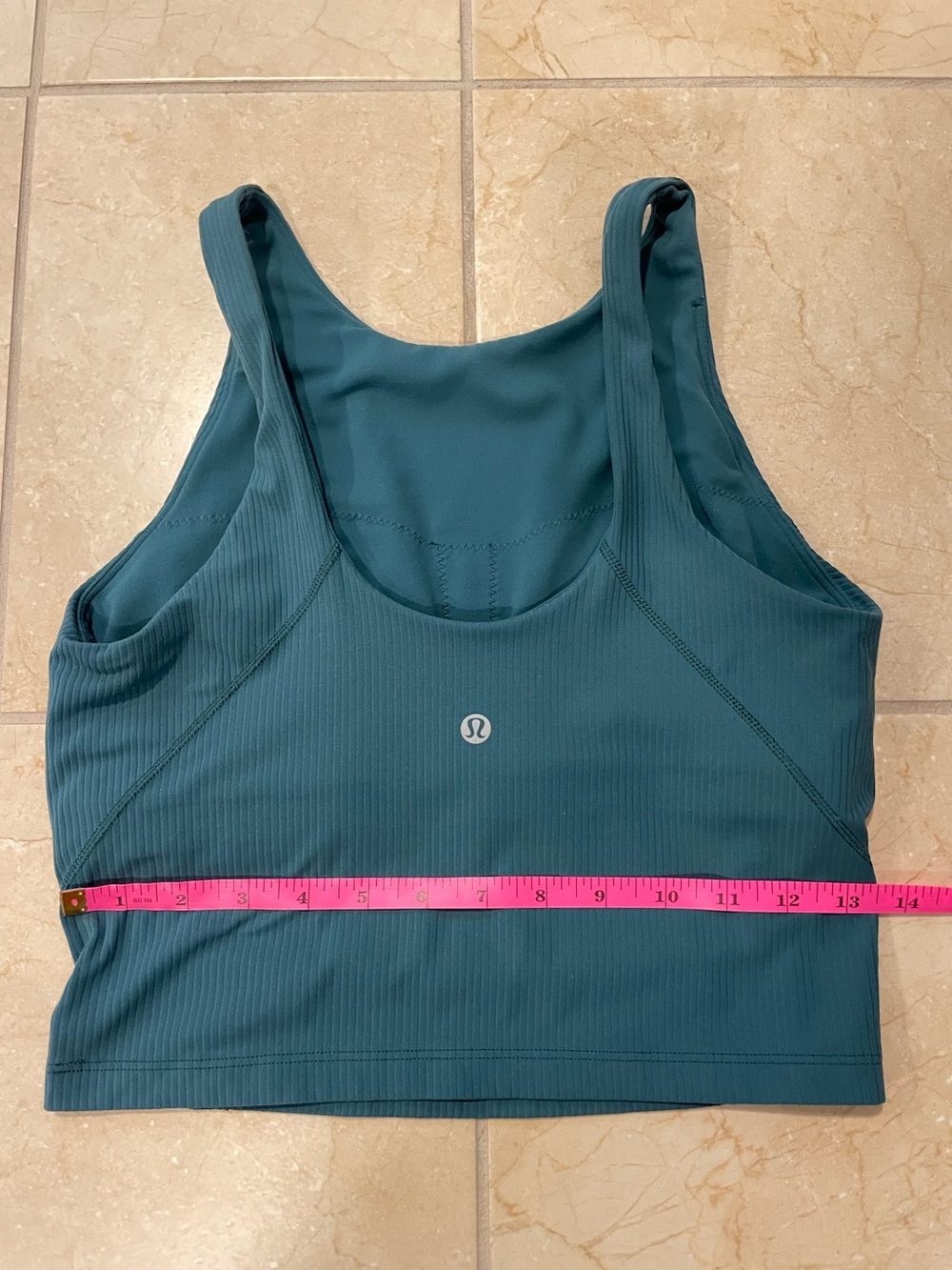 lululemon athletica Ribbed Deep Teal Scoop Neck Crop Tank - Picture 3 of 11